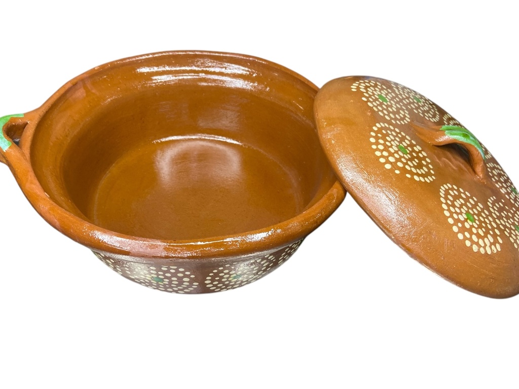 Cazuela de Barro C/Tapa Decorada