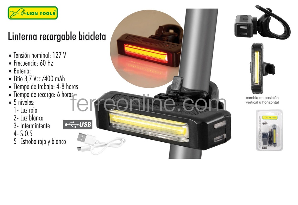 Linterna Para Bicicleta Lion Tools