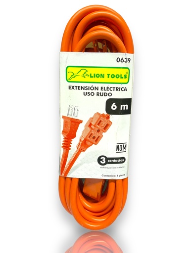 [0639] Extensión eléctrica uso rudo 6 mts LION TOOLS