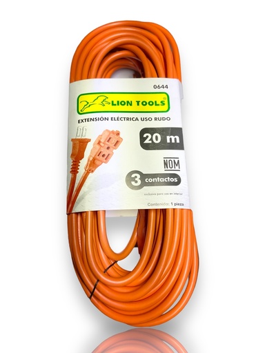 [0644] Extencion Electrica uso Rudo 20m Lion Tools