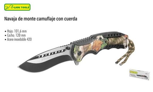 [8569] Navaja Monte Camuflaje Cuerda Lion Tools