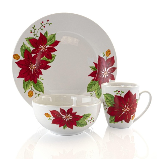[HOLYDAY PONSETTIA] Vajilla Porcelana GIBSON