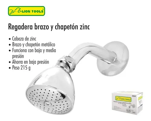 [3262] Regadera Brazo y Chapeton de Zic 2 1/2" 63,5mm lion tools