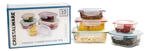 [10 PIEZAS] Refractario de Vidrio CRISTAL WARE