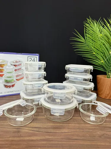 [24 PIEZAS] Refractario de Vidrio CRISTAL WARE