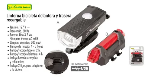 [2842] Linterna Para Bicicleta lion Tools