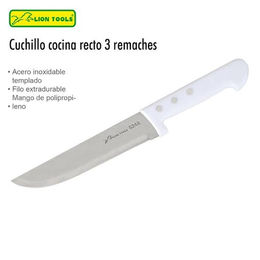 [8249] Cuchillo Cocina RECTO 3 Remaches Lion tools