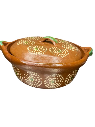 [1 K] Cazuela de Barro C/Tapa Decorada