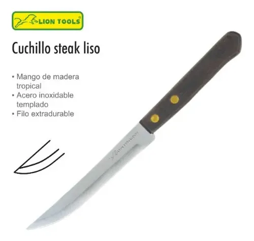 [8044] Cuchillo steak liso  4" lion tools