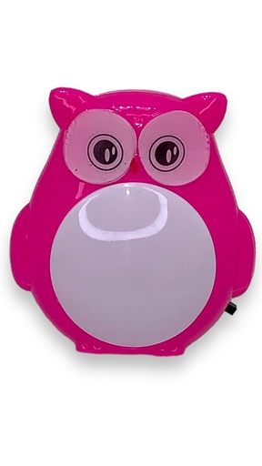 [1461] Lampara de Noche buho rosa Lion tools