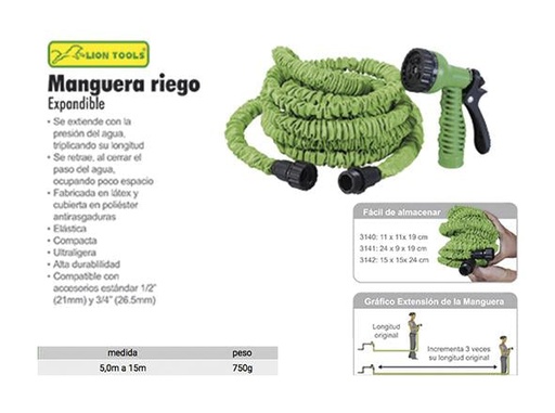 [3141] Manguera Expandible Lion Tools 5m a 15m